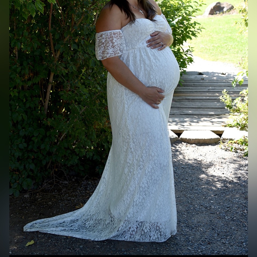 WOMENS full lace maternity gown